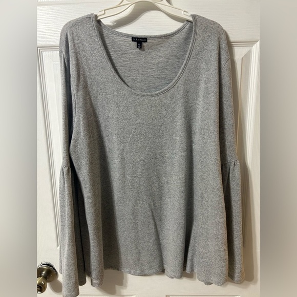HANNAH Womens Size XL Sweater Pullover Gray Bell Sleeves - Picture 1 of 6